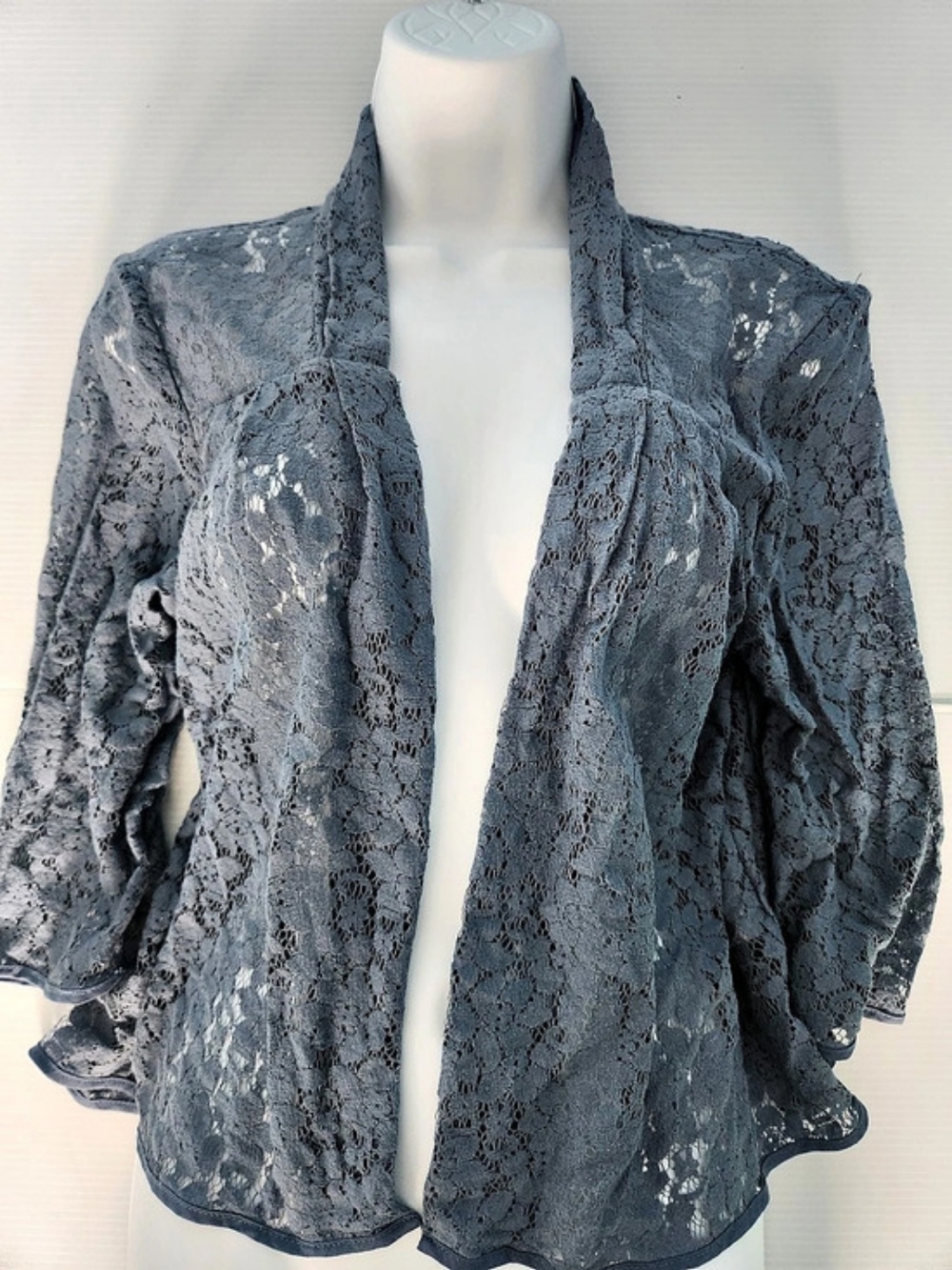 New York & Company Lace Blazer in Blue Size Medium Like New